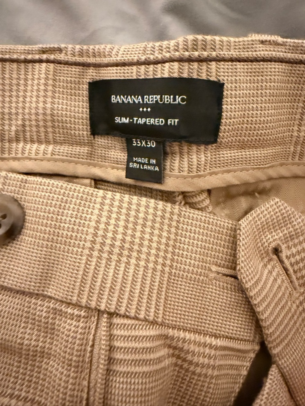 Banana Republic Slim-Tapered Fit Tan Textured Dress Pants